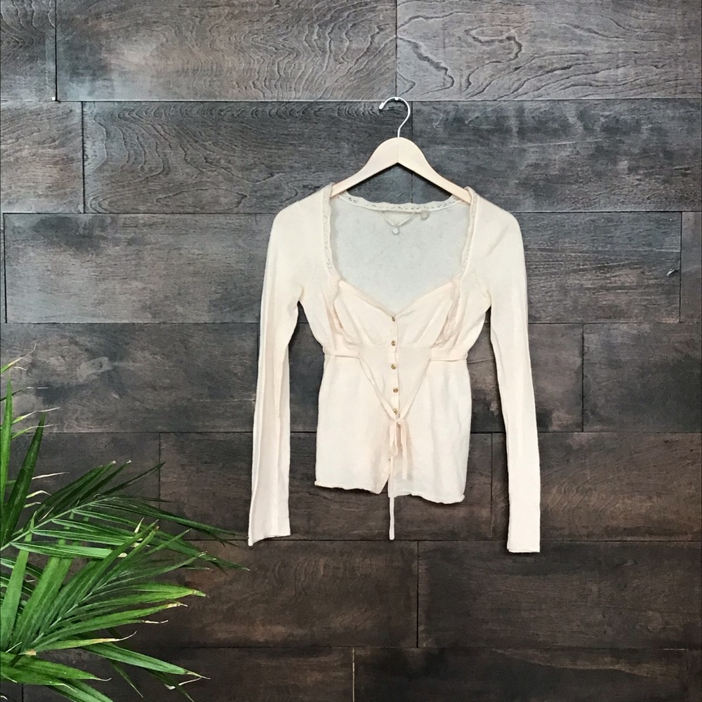 Anthropologie Knitted & Knotted Pink Cardigan